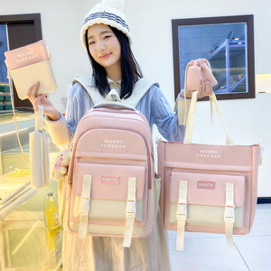 Fashionable Combination <b>College</b> Style Cute <b>College</b> Girl <b>Backpack</b> Student <b>Backpack</b> 5-piece Set Student <b>Backpack</b> - Product Image 4