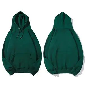 Custom 600Gsm Fleece Lined Green Long Sleeve Mens Thick Oversized Crew Neck Blank Hoodies & Sweatshirts