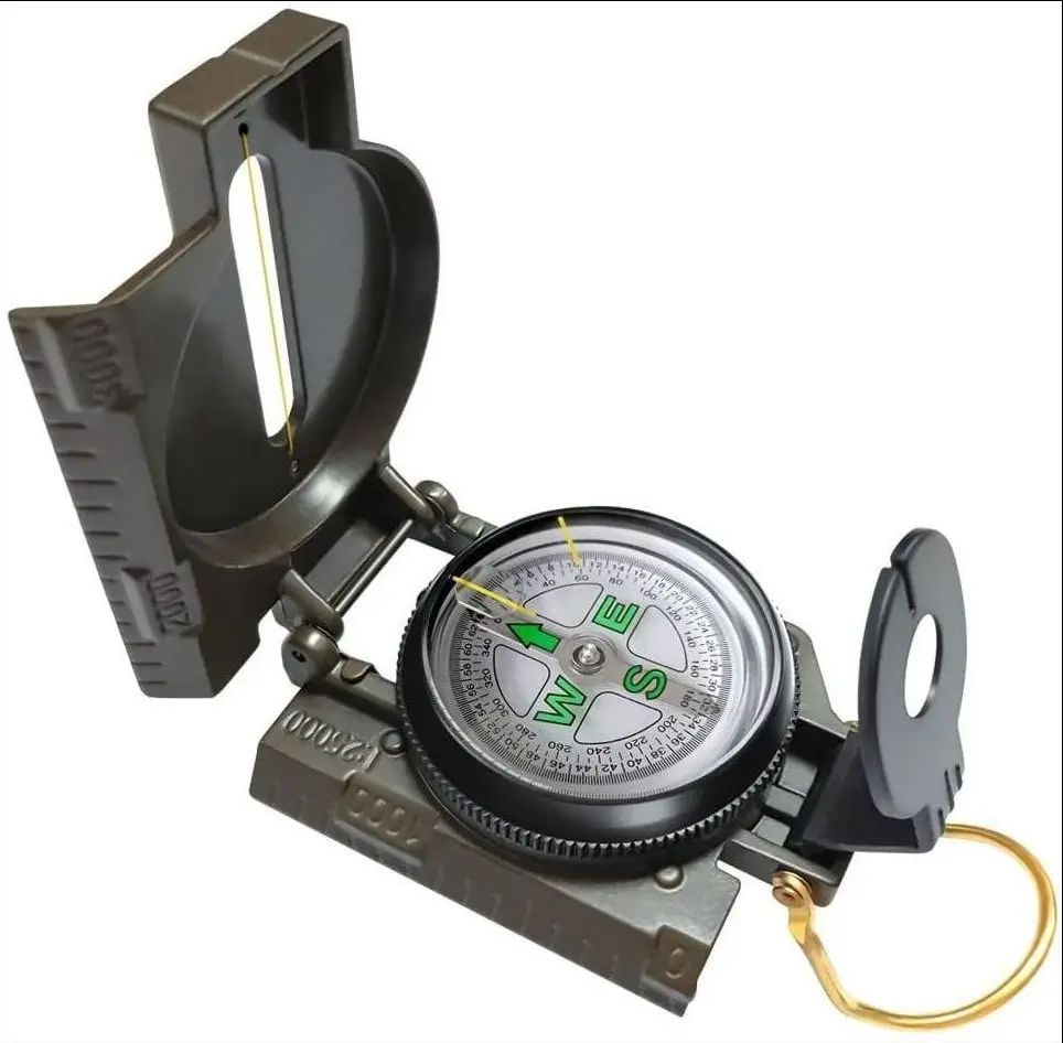 Hot selling plastic American mountaineering camping compass outdoor exploration luminous multifunctional compass