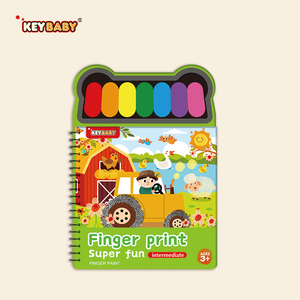 Keybaby Nouveau livre de dessin créatif à empreintes digitales super amusant sur le thème de la ferme animale avec tampon encreur arc-en-ciel pour enfants - Product Image 3