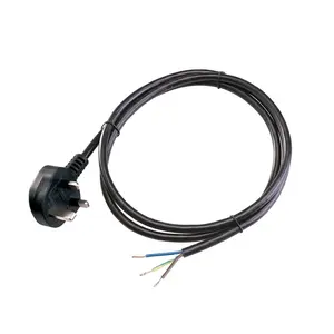 250V waterproof black CEE Stripped computer power cable cord