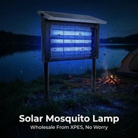 Piège à insectes solaire commercial 15W 3000V avec capteur automatique, système anti-moustiques et anti-mouches, 4000mAh, 3 tubes LED, étanche et écologique