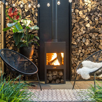 Cheminée chauffante avec table à flammes cheminée extérieure cheminée molony