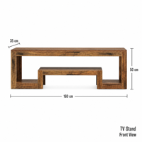 Meuble TV vintage en bois 63 pouces, centre de divertissement style ferme avec étagères ouvertes pour salon