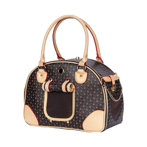 Tas punggung kapasitas 5kg untuk anak anjing kecil Fashion mewah tahan air ramah lingkungan ransel tempat anak anjing ritsleting kulit PU perjalanan luar ruangan berjalan - Product Image 2