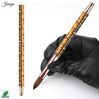 Pincel de Acrílico Redondo con Mango Metálico para Halloween, 100% Kolinsky, Tema Ataúd, Precio de Fábrica, Pincel Delineador para Arte de Uñas DIY