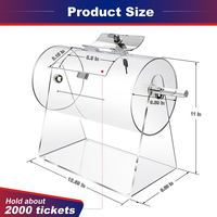 Tambour de loterie en acrylique transparent Ticket Spinner Boîte en acrylique Tambour de tombola en acrylique