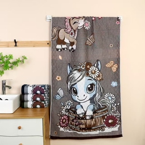 Wasbare, ecologische, puur katoenen handdoek met aanpasbaar patroon, zeer absorberend, voor de badkamer - Product Image 5