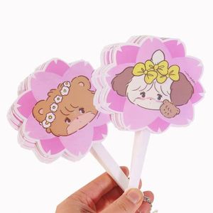 Abanico Plegable de Anime con Diseño de Flores y Animales, Abanico Plegable con Bolsa para Decoración del Hogar - Product Image 6