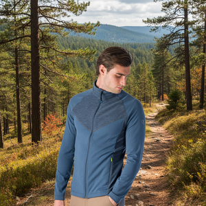 FUSINE taglie forti giacca in pile con cappuccio da uomo con chiusura a cerniera stampa autunnale invernale in maglia di poliestere ricamata - Product Image 2