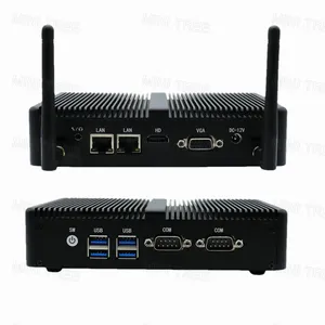 Mini pc industriale Fanless Mini PC Core i5 4200U i3 5005u 2955U Dual LAN VGA HD incorporato IoT Windows7/10Linux set top box HTPC