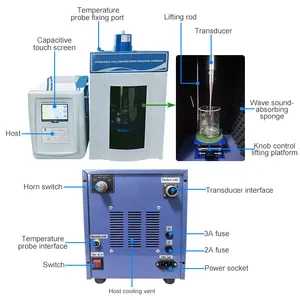 Toption TUE-500 Digital Sonifier 500W Ultrasonic Cell Disruptor/Homogenizer