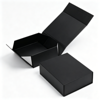 Boîte cadeau rigide pliable noire mate avec logo personnalisé, boîte d'emballage en papier écologique de qualité supérieure pour vêtements, marque de commerce électronique
