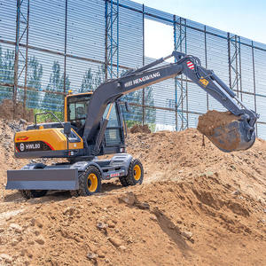 Motores diésel, máquina excavadora de ruedas de 7 toneladas y <span class=keywords><strong>8</strong></span> toneladas, transmisión hidráulica, sitio de construcción, excavadoras de ruedas grandes - Product Image 6