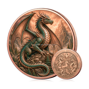 Moneta Commemorativa 3D in Rilievo con <span class=keywords><strong>Creature</strong></span> <span class=keywords><strong>Mitiche</strong></span>: Unicorno, Grifone, Naga, Sirena, Drago, Fenice - Moneta in Rame Puro da 5 once - Product Image 3