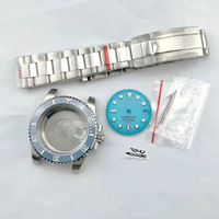 Accessoires de montre mécanique automatique modifiée SUB 300 de 40 mm, vert lumineux, avec bracelet semi-polissé pour mouvement NH35