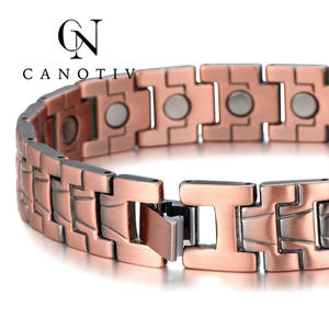 건강 에너지 여성 남성 보석 황동 커프 아연 합금 팔찌 혜택 치유 요법 순수 구리 자기 팔찌 - Product Image 4