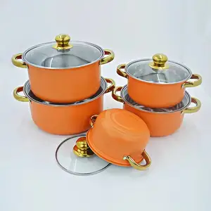 Venta caliente 10 piezas de acero inoxidable Juegos de ollas Olla de leche Utensilios de cocina antiadherentes al por mayor