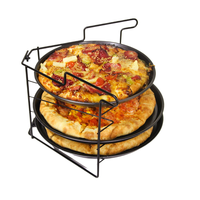 Support à pizza en métal pliable, étagère de rangement multi-niveaux pour cuisine, pour plaque à pizza, cuisson, refroidissement et présentation en restauration