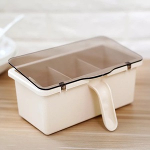 Portátil 3 compartimiento de condimento de comida picante tarro picante caja con mango sal <span class=keywords><strong>bodegas</strong></span> condimento caja - Product Image 5