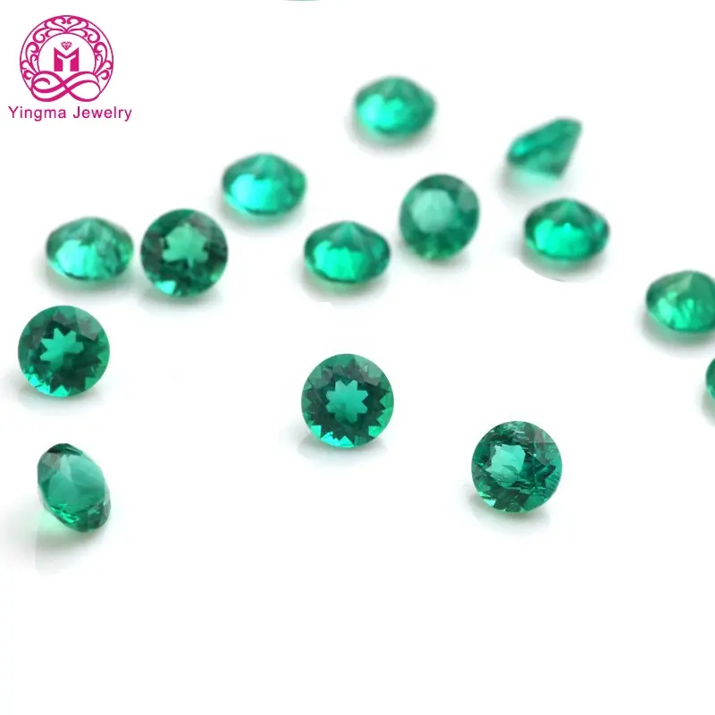 Yingma High Quality Loose Hydrothermal Emerald Green Gemstone Round Cut 1.5mm 2mm 3mm Lab Created Emerald Stone