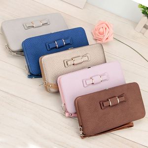 Purse Bow <b>Wallet</b> Female Famous Brand Card Holders Cellphone Pocket PU Leather Women Money Bag <b>Clutch</b> Women <b>Wallet</b> - Product Image 3