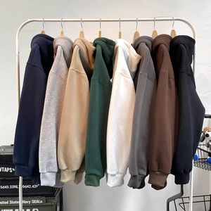 เสื้อฮู้ดดี้โอเวอร์ไซส์ทรงหลวม ไม่มีเชือกผูก น้ำหนัก 500 กรัม รับสกรีนโลโก้ เสื้อสเวตเชิ้ตออกกำลังกายสำหรับผู้ชาย - Product Image 1
