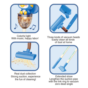 เครื่องดูดฝุ่นของเล่นเด็ก รูปแบบการ์ตูน มีเสียงดนตรี ใช้ไฟฟ้า สำหรับเล่นบทบาทสมมติ ทำความสะอาดบ้าน - Product Image 2