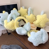 Cache-oreilles en peluche jaune et bleu à motif étoile, mignons et polyvalents pour étudiants, voyages et activités de plein air