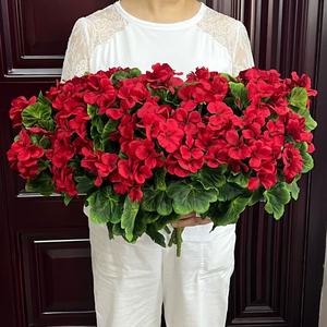 Fleurs artificielles de géranium en gros, résistantes aux UV pour l'extérieur, plantes de jardin, décorations d'intérieur - Product Image 4