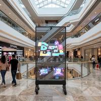 Pantalla Publicitaria LED Transparente Holográfica FutureX para Centros Comerciales, 1x2m, de Pie, 80% de Contraste Transparente, Visualización 3D
