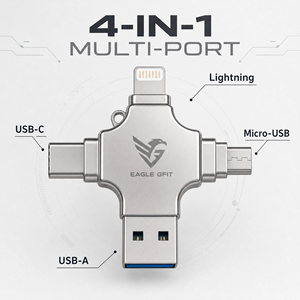 Clé USB en gros, nouvelle, 4-en-1, Type-C, quatre interfaces, en aluminium, clé USB flash, cadeau, clé USB de poche - Product Image 1