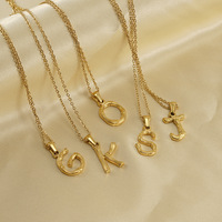 Collar con Colgante de Letra Inicial del Alfabeto en Acero Inoxidable Antideslustre, Estilo Moderno, para Uso Diario