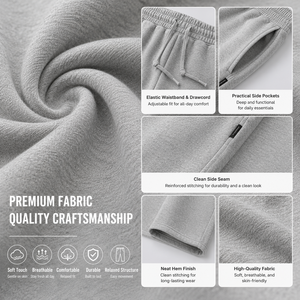Pantaloni da Uomo Larghi e Corti in Felpa, Gamba Larga, in Maglia di Pile, con Bordi Sfrangiati, Elasticizzati, Dritti, in Jersey, Stile Skate, in Poliestere - Product Image 4