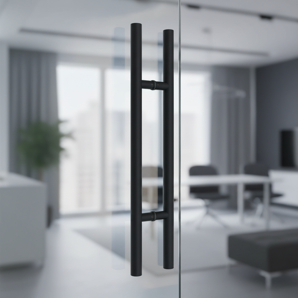 Modern Stainless Steel Ambidextrous Touch Control Door Handles for Shower Glass Doors Easy Installation Durable Design Home Use