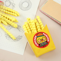 Soododo Nouvelle Gomme à effacer en forme de frites de dessin animé, créative, simulation réaliste, faible production de poussière, papeterie pour étudiants