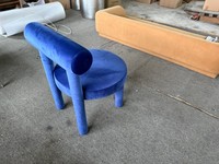 Canapé sectionnel doux sans bras en velours bleu Simple rembourré chambre salon salle à manger chaise tissu chaise de loisirs pour un usage domestique