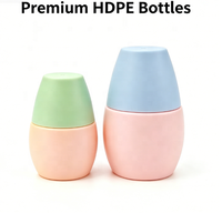 Mini flacon en plastique HDPE mignon et compressible de 30 et 50 ml avec insert et bouchon à vis pour gel pour les mains et crème solaire, soins de la peau