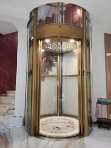 ZUBHUI 320kg-450kg Ascensor de lujo de oro rosa Ascensor circular Ascensor redondo <span class=keywords><strong>para</strong></span> el hogar - Product Image 2