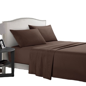Microfiber Queen Size Bed Sheets Set Factory Sale Beige Fitted Sheets <strong>Royal</strong> <strong>Blue</strong> Flat <strong>Beddings</strong> Simple Style for Home Use Hotels - Product Image 6