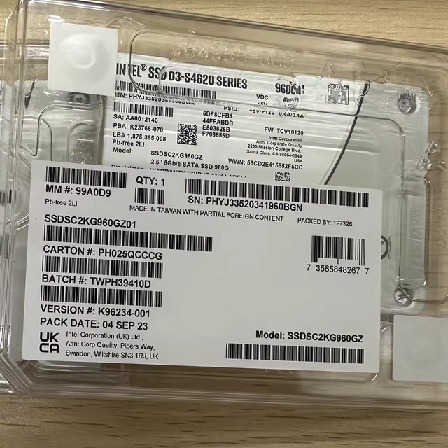 Intel S4610 1.92TB SATA 6Gb/s 2.5'' Internal SSD for Server with 501-600MB/s Read/Write Speed