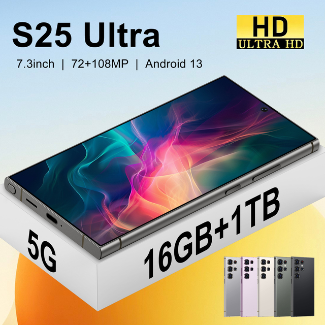 S25 Ultra Ai Smartphone 16gb Unlocked Phone 4g 5g Dual Sim Android 15 Ai Mobile Phone HD Lcd 5MP Smart Phone 5g Folding 16.0MP