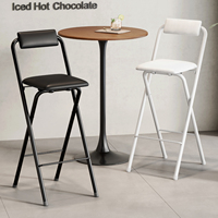 Tabouret de bar pliable métal cuir comptoir cuisine nordique mobilier de maison moderne tabourets hauts en bois noir luxe chaises de bar pliantes