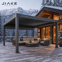 Pergola en aluminium Jiake 6063-T5 avec toit à lames motorisées pour chalet de ski, terrasse de montagne, patio, jardin extérieur, pavillon