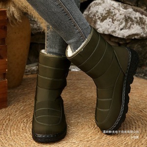 Bottes d'hiver doublées de velours, chaudes, à semelle épaisse, pour femmes, grandes tailles, en tissu de coton - Product Image 5