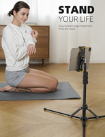 Support de trépied pour tablette Lamicall FT02, robuste, stable, support de sol, hauteur réglable de 64,9 pouces pour l'enregistrement vidéo et la diffusion en continu