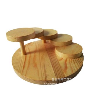 Wooden Serving <b>Tray</b> Pine Material Rotating Design Restaurant Use - Product Image 5