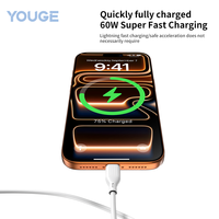 Câble de données pour téléphone portable YOUGE 2026, nouvelle tendance, PVC, USB-A vers USB-C, coloré, pour iPhone/Samsung/Huawei
