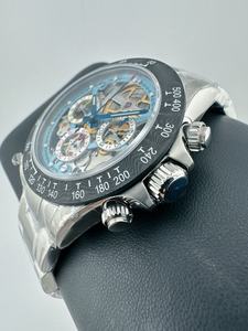 Montre de plongée de haute qualité avec mouvement mécanique, bracelet en acier inoxydable, verre saphir, cadran à aiguilles, couleur carbone, cadran ajouré, 40 mm - Product Image 4