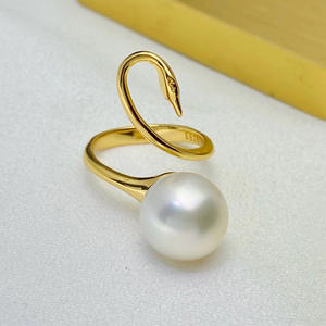 Base para Anillo de Plata S925, Accesorio de Joyería de Moda DIY con Cuentas de 6-8mm, Base Vacía para Anillos de Plata 10063 - Product Image 1